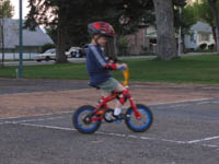 Michael riding his bike